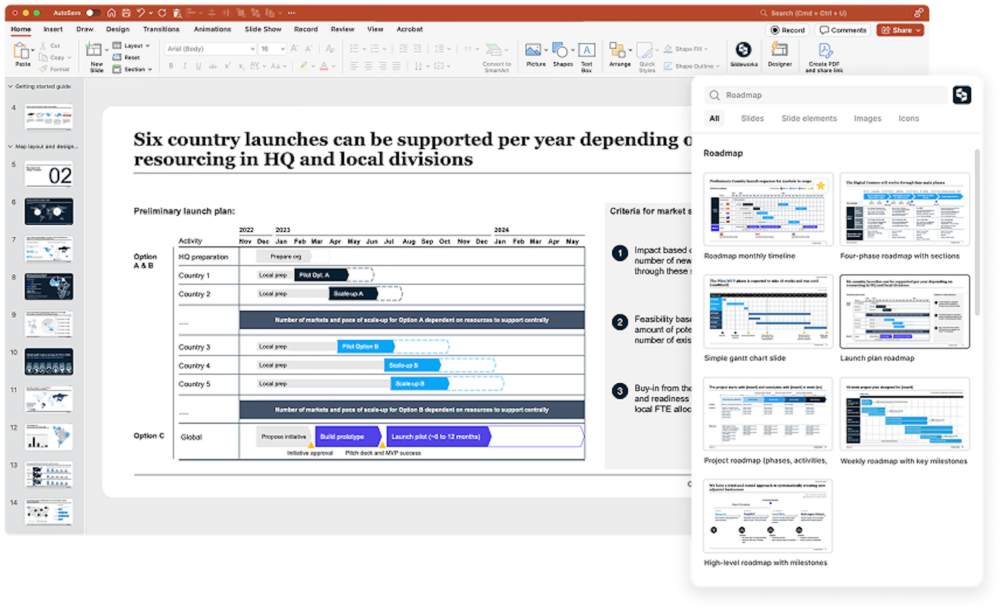 Slideworks PowerPoint Add-in search inside PowerPoint