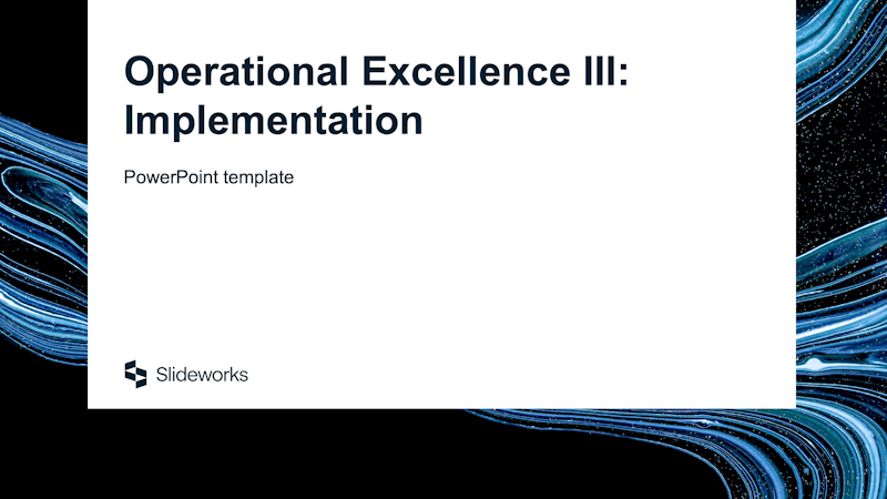 Example of a Operational Excellence III template separated into different steps