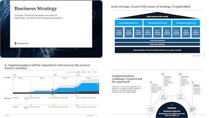 Example of a Business Strategy template separated into different steps