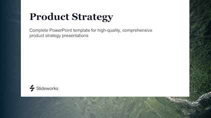 Example of a Product Strategy template separated into different steps