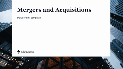Example of a Mergers & Acquisitions template separated into different steps