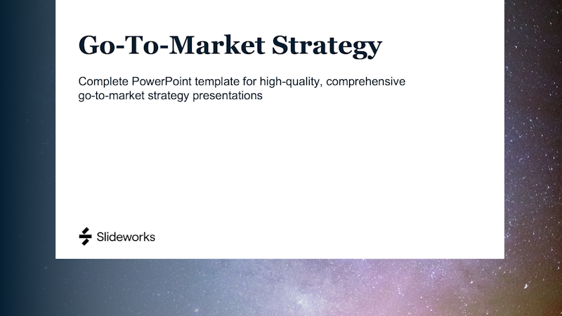 Example of a Go-To-Market Strategy template separated into different steps