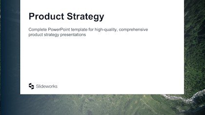 Example of a Product Strategy template separated into different steps