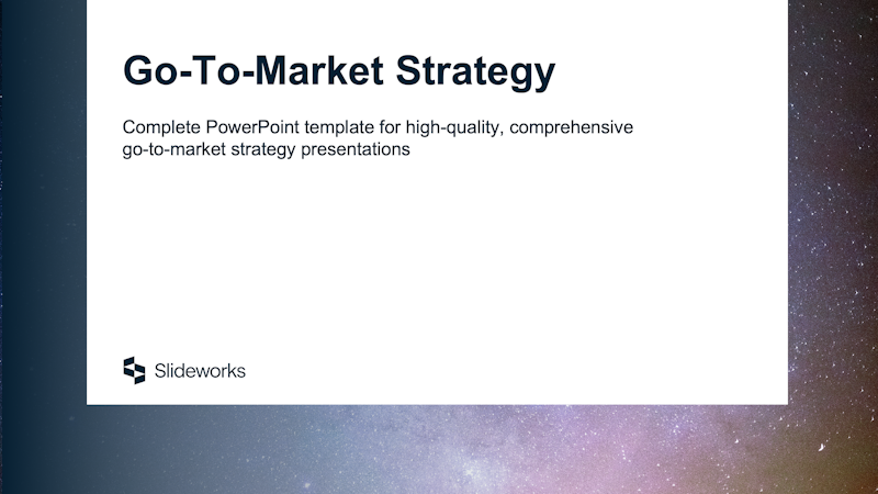 Example of a Go-To-Market Strategy template separated into different steps