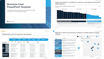 Example of a Business Case template separated into different steps