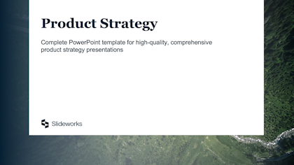 Example of a Product Strategy template separated into different steps