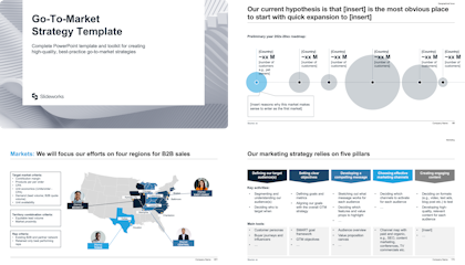 Example of a Go-To-Market
Strategy template separated into different steps