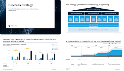 Example of a Business Strategy template separated into different steps